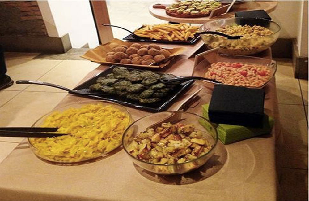 Aperitivo vegano al bar San Sisto