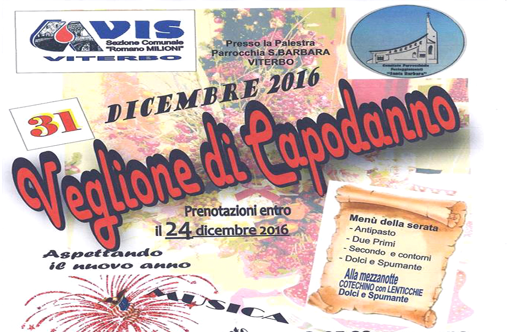 Torna il Veglione di Capodanno con l’Avis Comunale