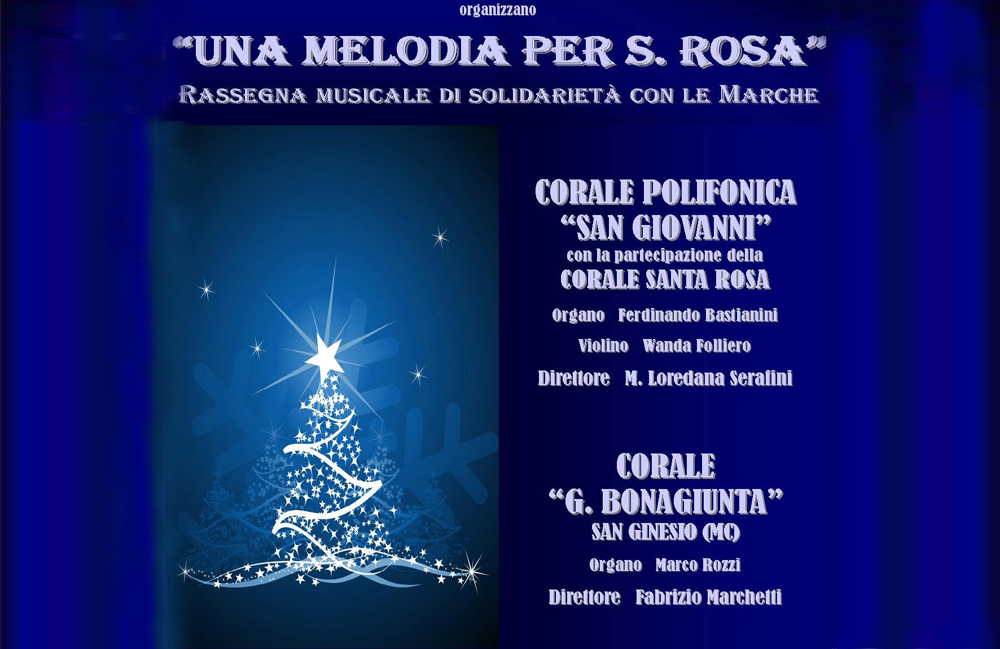 “Una Melodia per Santa Rosa”: concerto di solidarietà con le Marche