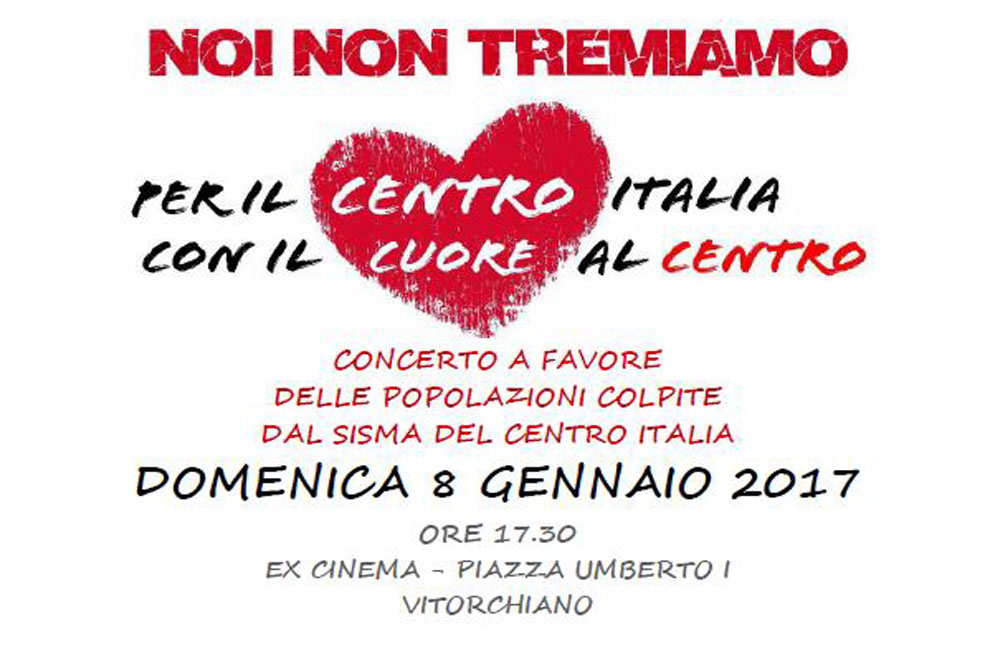 “Noi non tremiamo”: concerto di solidarietà a Vitorchiano