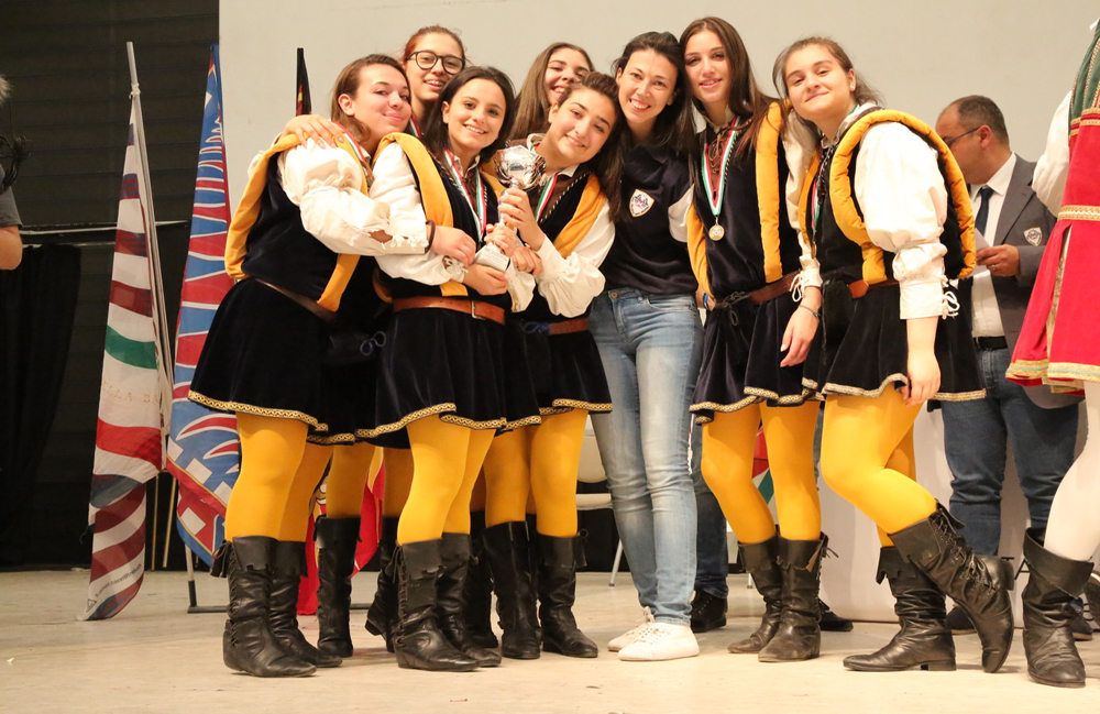 Sbandieratrici e Musici città di Viterbo  sul podio a Chianciano Terme