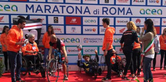 Mauro Cratassa vince la Maratona di Roma su handbike