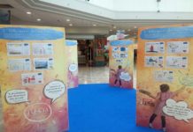 I disegni dei bambini degli spazi allestiti per Senza Caffeina esposti al Centro Commerciale Tuscia