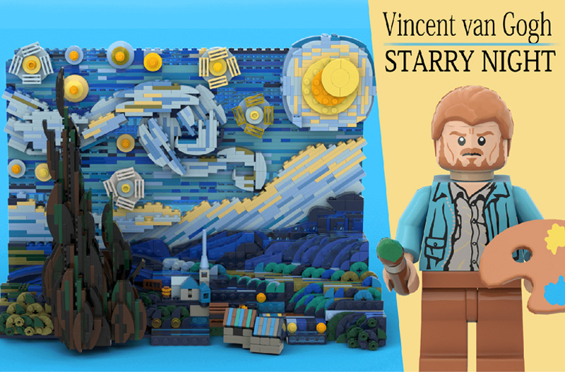 Omaggio al pittore Vincent van Gogh. La Notte stellata diventa un set Lego  da 1500 pezzi