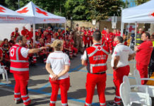 La Croce Rossa Italiana in assetto di emergenza a Civita di Bagnoregio