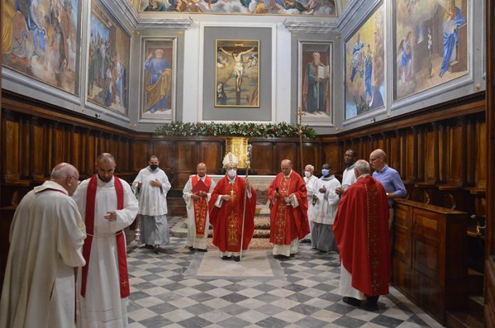 Un momento della celebrazione eucaristica