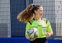 L’arbitro viterbese Silvia Stavagna dirige l’amichevole internazionale di calcio femminile Italia-Inghilterra Under 23 Silvia Stavagna
