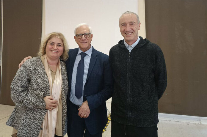 Da sx, Angela De Angelis (dirigente Colasanti), Tiberio Bentivoglio e Alfonso Francocci (dirigente del Midossi)