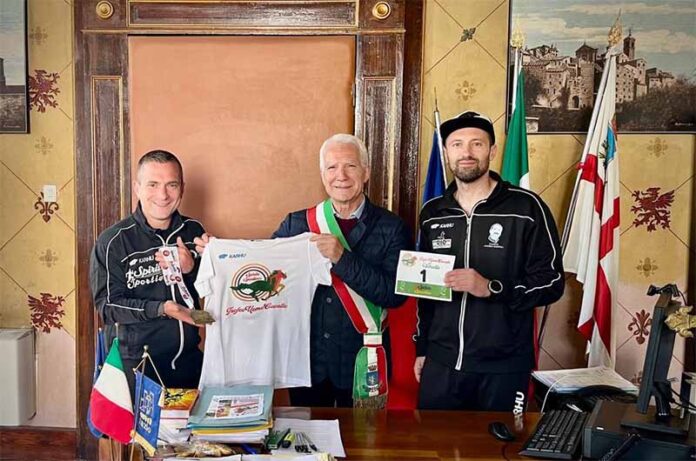 Da sx Giorgio Onorato Aquilani, il sindaco Sandrino Aquilani e Roberto Bartoli