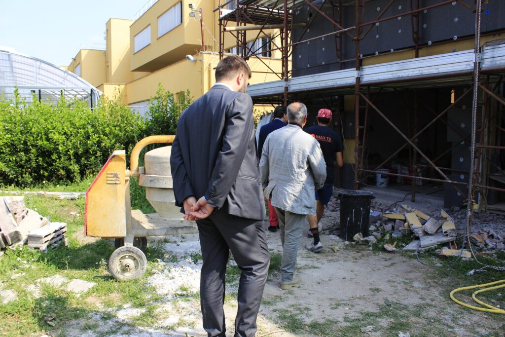 Romoli, Nicolai e Pasquini durante il sopralluogo