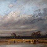 4.Jules Dupré, Bovins dans le paysage, olio su tavola, collezione privata