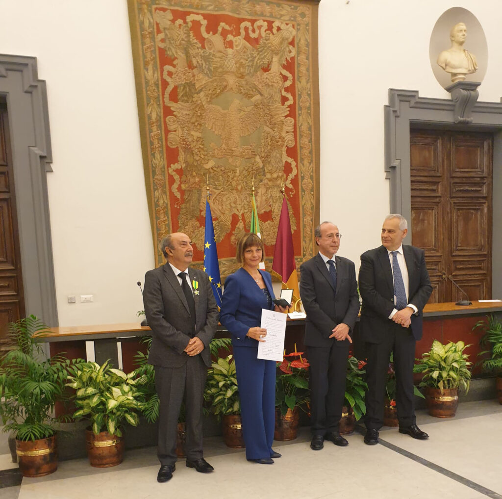 Da sinistra il console massimo Ercoli, io poi il prefetto di Viterbo e quello di Roma