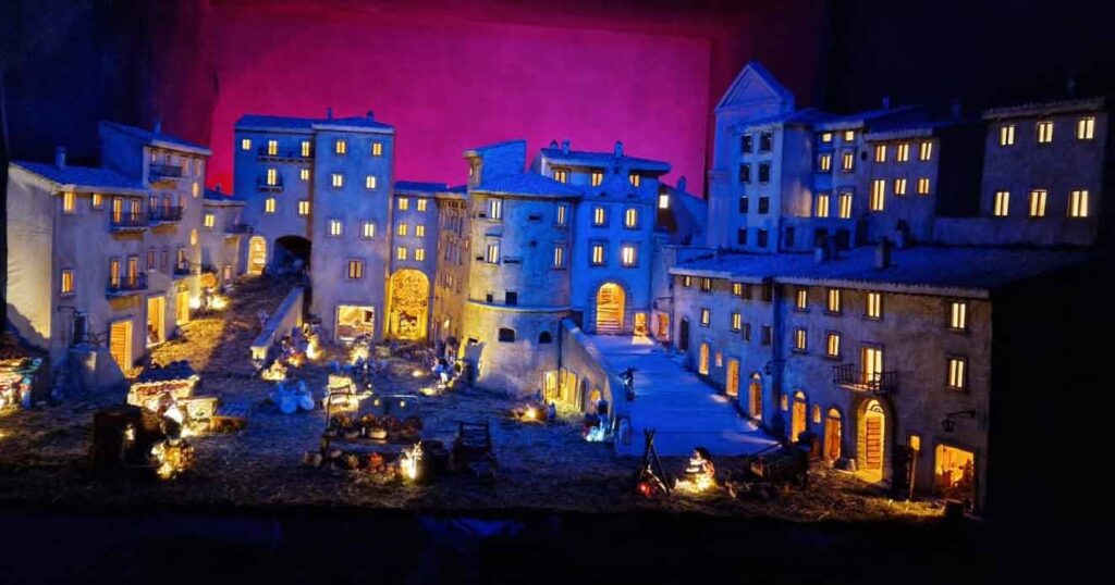 Foto presepe illuminato