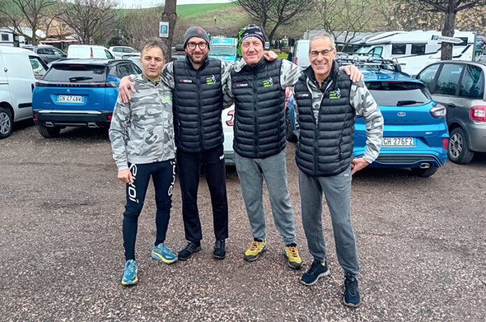 Calò, Mastropietro, Bagnoli e Albanese prima della gara a Roma