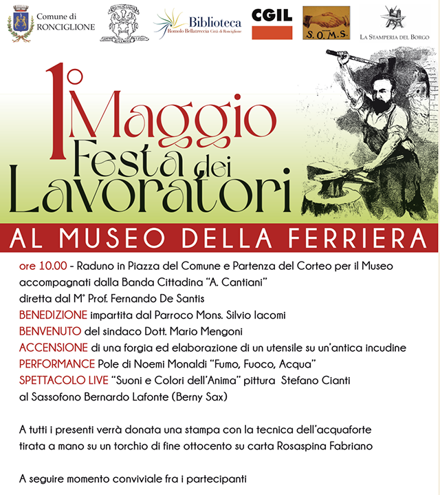 locandina 1 maggio alle ferriere Ronciglione