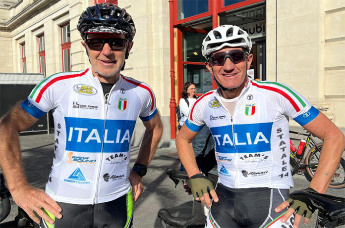 Mtbsan - Mariuzzo e Feltre prima della partenza del Mondiale Gravel in Belgio