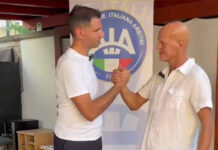 L’arbitro di serie C Matteo Centi sostiene Mirko Benedetti, candidato come presidente dell’AIA Viterbo centi e benedetti