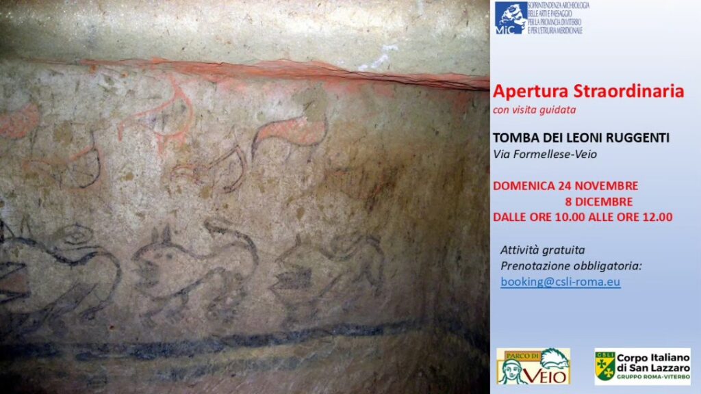Apertura tomba dei leoni ruggenti a veio