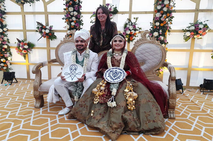 Cinzia Chiulli con gli sposi