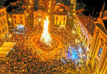 Fuoco Sant’Antonio a Bagnaia, atenzione alla viabilità focarone di bagnaia - ceniti
