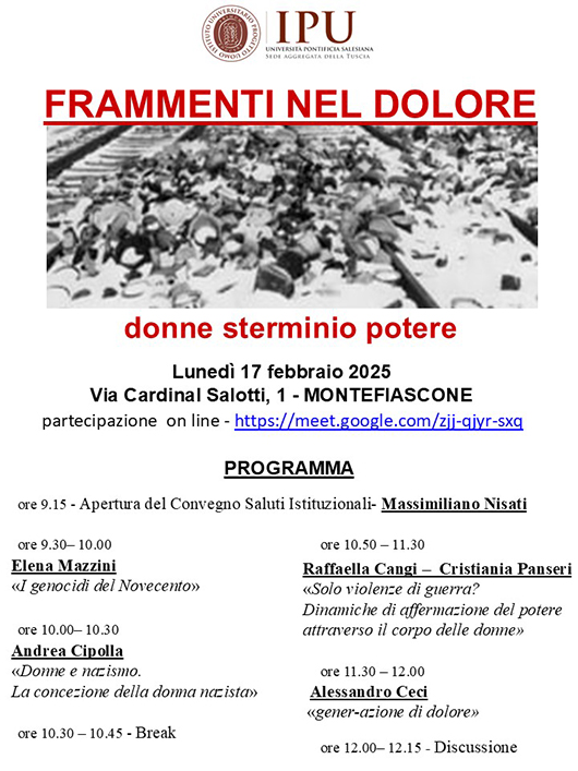 FRAMMENTI NEL DOLORE - Programma