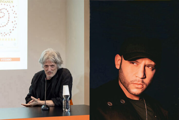 L'artista designer Luigi Serafini con il rapper Rancore