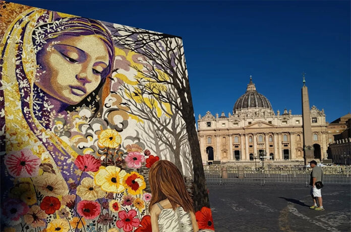 Pugnalone di Acquapendente all'Infiorata di piazza San Pietro Pugnalone di Acquapendente all'Infiorata di piazza San Pietro