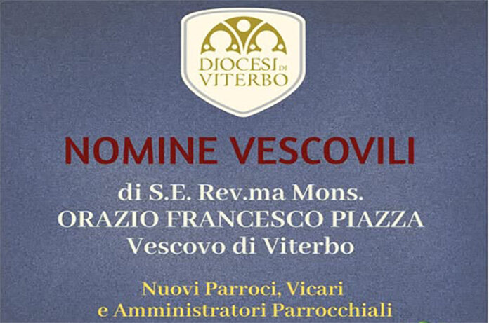 nomine paroci vicari e amministratori parrocchiali nella Diocesi di Viterbo
