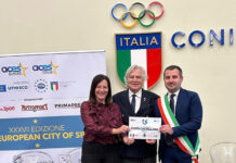 European City of Sport 2027, Civita Castellana insignita della benemerenza alla cerimonia di ACES, MSP e Coni Benemerenza CC
