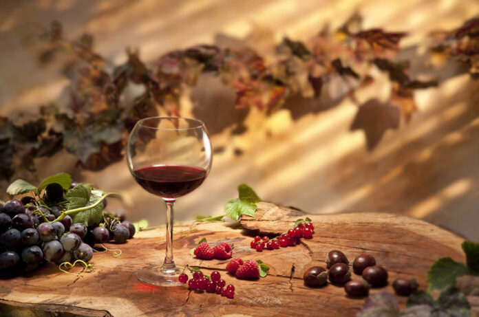 calice di vino autunnale calice di vino autunnale
