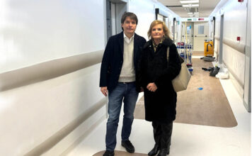 Sopralluogo nel nuovo reparto di ematologia in arrivo, la presidente di Ail Viterbo Badini: “Vince la sinergia tra volontariato e Asl”