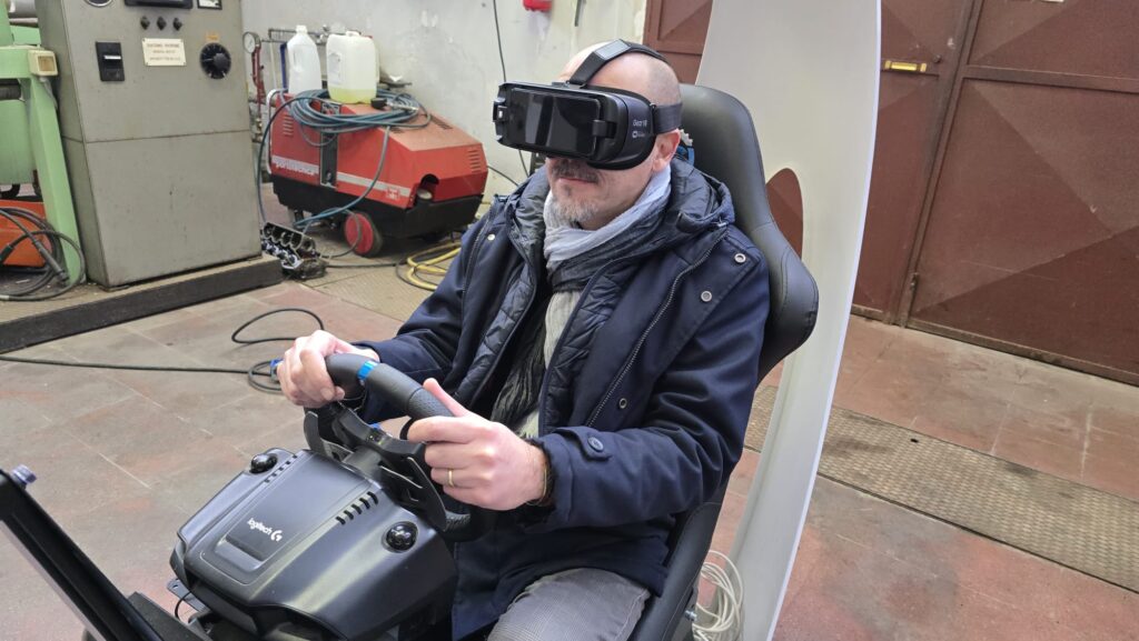 Lupidi al simulatore di guida