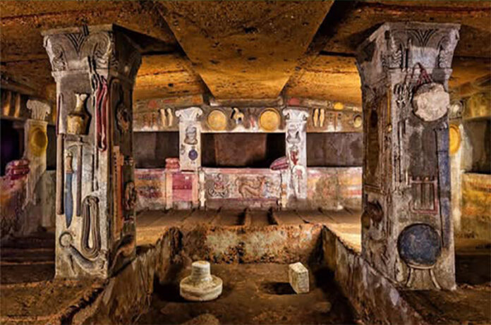 apertura tomba dei Rilievi