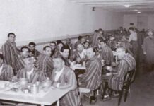 pranzo di Natale di detenuti a Santa Maria in Gradi (anni Cinquanta, collezione Vincenzo Marolda)