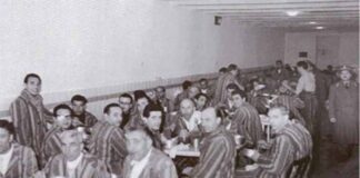 pranzo di Natale di detenuti a Santa Maria in Gradi (anni Cinquanta, collezione Vincenzo Marolda)