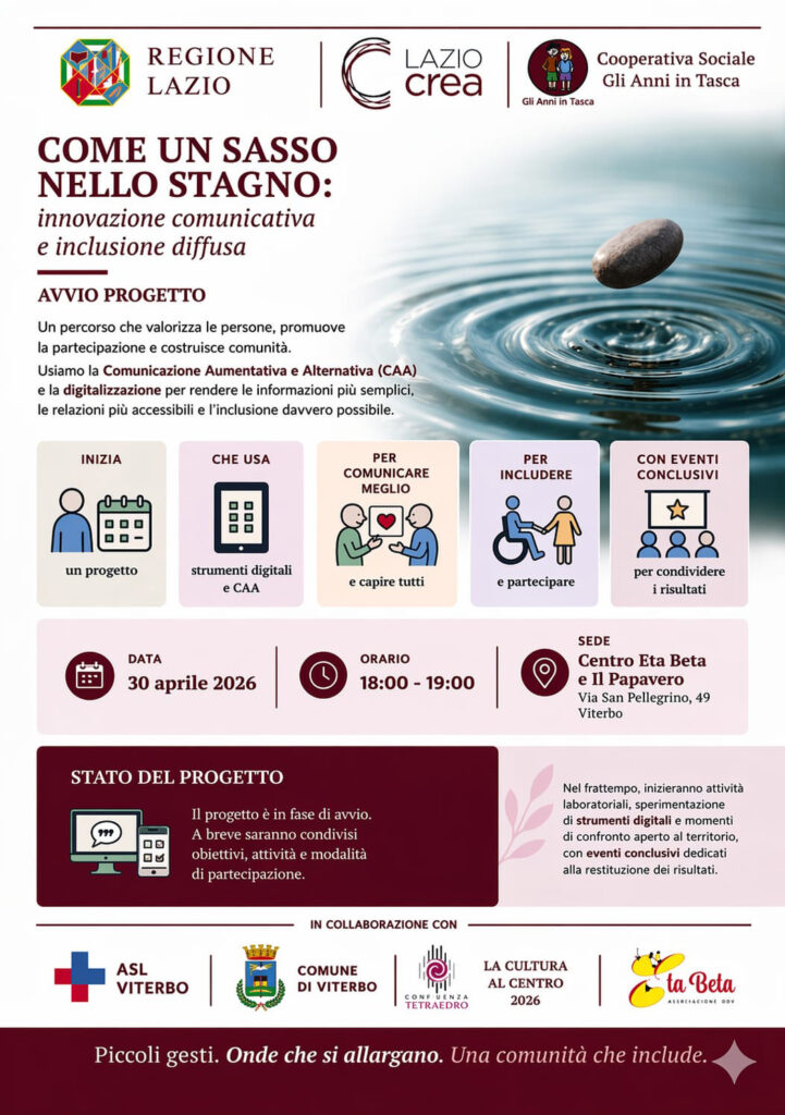 locandina progetto cvome un sasso nello stagno