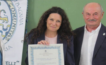 Antonella Sberna pergamena dall'Associazione Amici di Bagnaia