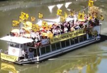 Scorie nucleari, la Tuscia naviga il Tevere e arriva al cuore di Roma: un successo di partecipazione e di unità Il Tevere non accetta scorie-cover