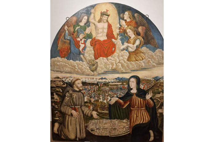 Pala cinquecentesca di S.ANTONIO ALLA ROCCA ALBORNOZ VITERBO