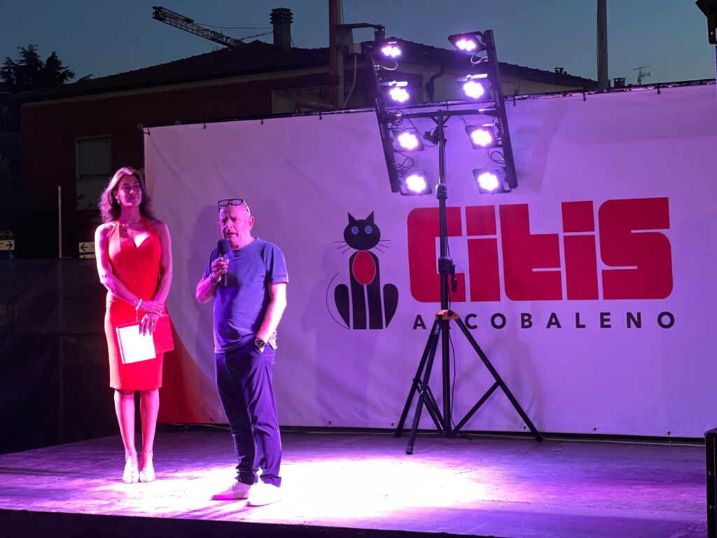 Il Presidente Ceccarelli con la presentatrice della serata Eleonora D'Alessandro