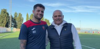 Alessandro Rossi è un nuovo giocatore della Sorianese Alessandro Rossi con il diesse Gigi Coni